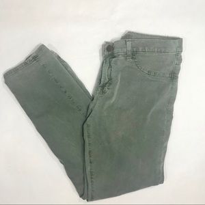 Jbrand olive green cotton low rise pants Sz 31